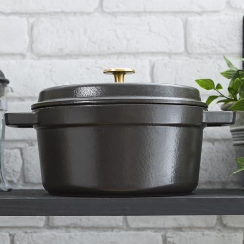 Cocotte ronde en fonte &eacute;maill&eacute;e Staub 24 cm