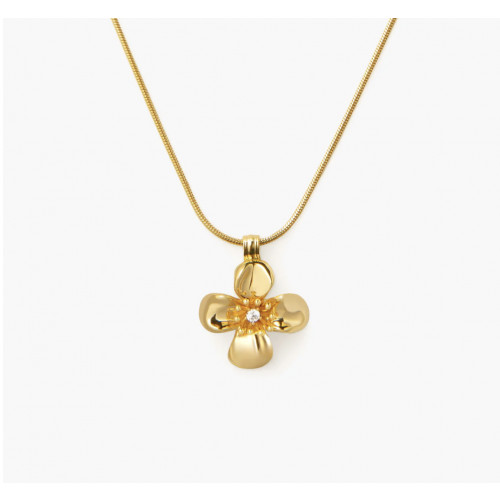 Collier Cruz Flor | Pendentif Croix Florale Gothique | en route jewelry