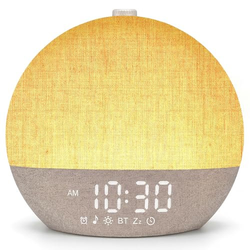 R&eacute;veil Lumineux Simulateur d'Aube, Eveil Lumi&egrave;re Reveil Matin sur Lampe de Chevet LED, Lampe de R...