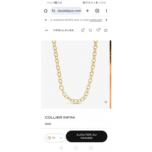 Collier Infini N&eacute;buleuse 