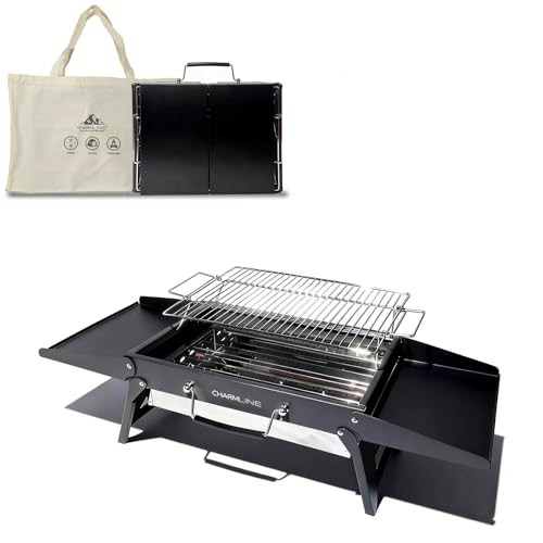 Charmline 39 x 27 cm Barbecue Portable, Gril &agrave; Charbon Compact pour 2 &agrave; 4 Personnes, Gril &agrave; Barbe...