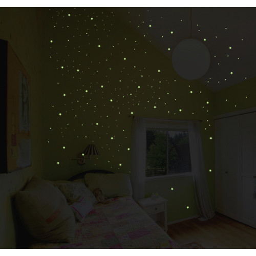 Stickers Phosphorescents - 240 &eacute;toiles et plan&egrave;tes (taille 0,5 &agrave; 1cm)